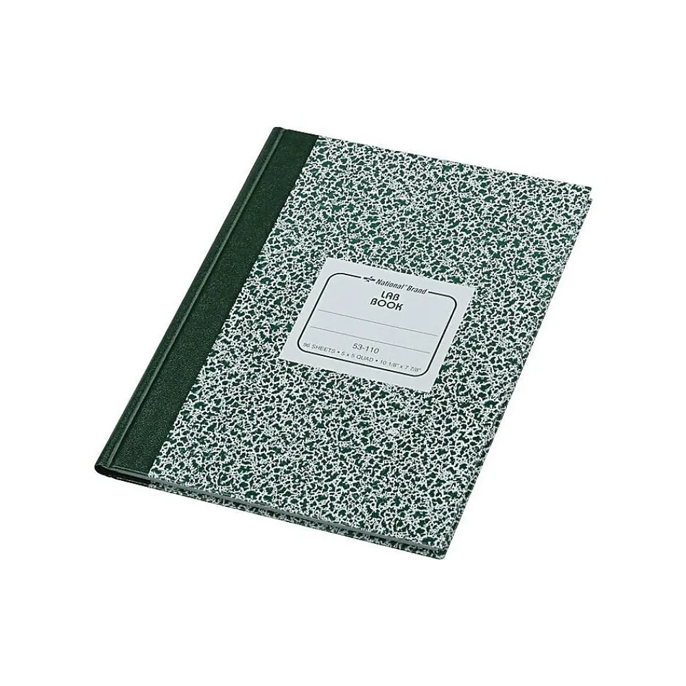 Notebooks|National Brand Laboratory 1-Subject Computation Notebooks, 7.88" x 10.13", Quad, 96 Sheets, Green (53110)