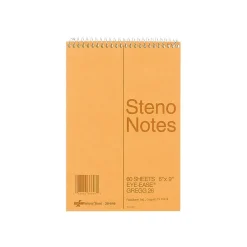 Notepads|National Brand Steno Pad, 6" x 9", Gregg Ruled, Brown, 60 Sheets/Pad (RED36646)