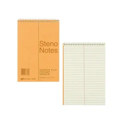 Notepads|National Brand Steno Pad, 6" x 9", Gregg Ruled, Brown, 60 Sheets/Pad (RED36646)