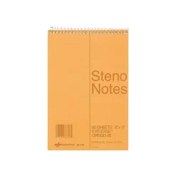 Notepads|National Brand Steno Pad, 6" x 9", Gregg, Brown Cover, 80 Sheets/Pad (36746)