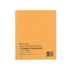 Subject Notebooks|National Brand 1-Subject Notebooks, 7" x 8", Narrow Ruled, 80 Sheets, Brown (33004)