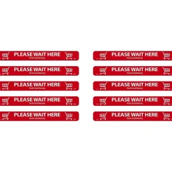 National Marker Temp-Step™ Floor Decal, "Please Wait Here," 2.25" x 20", Red/White, 10 (WFS80A10)