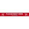 National Marker TexWalk® Floor Decal, "Please Wait Here," 2.25" x 20", Red/White (WFS80TX)
