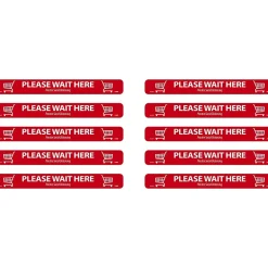 National Marker TexWalk® Floor Decal, "Please Wait Here," 2.25" x 20", Red/White, 10 (WFS80TX10)