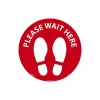 National Marker Walk-On™ Floor Decal, "Please Wait Here," 8", Red/White (WFS83RD)