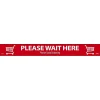 National Marker Walk-On™ Floor Decal, "Please Wait Here," 2.25" x 20", Red/White (WFS80)