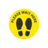 National Marker Walk-On™ Floor Decal, "Please Wait Here," 8", Yellow/Black (WFS83YL)