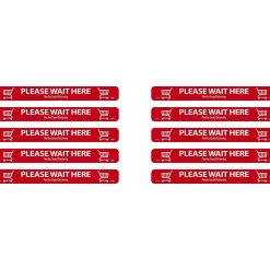 National Marker Walk-On™ Floor Decal, "Please Wait Here," 2.25" x 20", Red/White, 10 (WFS8010)