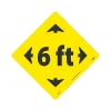 National Marker Walk-On™ Floor Decal, "6 Ft," 12" x 12", Yellow (WFS79YL)