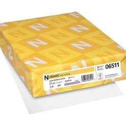 Resume Paper*Neenah Paper Classic 8.5" x 11" Business Paper, 24 lbs., Avon Brilliant White with Laid Finish, 500 Sheets/Ream (06511)