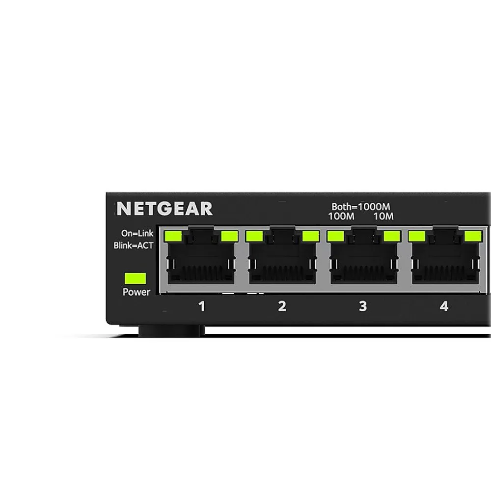 Hot Netgear 300 Series Plus 5-Port Gigabit Ethernet Managed Switch, Black (GS305E-100NAS)