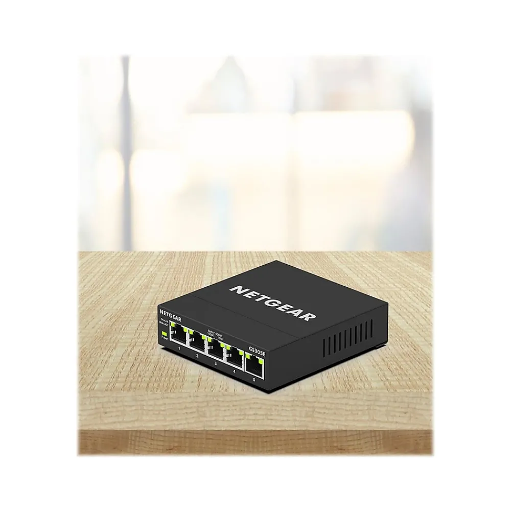 Hot Netgear 300 Series Plus 5-Port Gigabit Ethernet Managed Switch, Black (GS305E-100NAS)