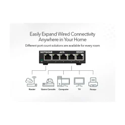 Best Netgear 300 Series 5-Port Gigabit Ethernet Unmanaged Switch, Black (GS305-300PAS)