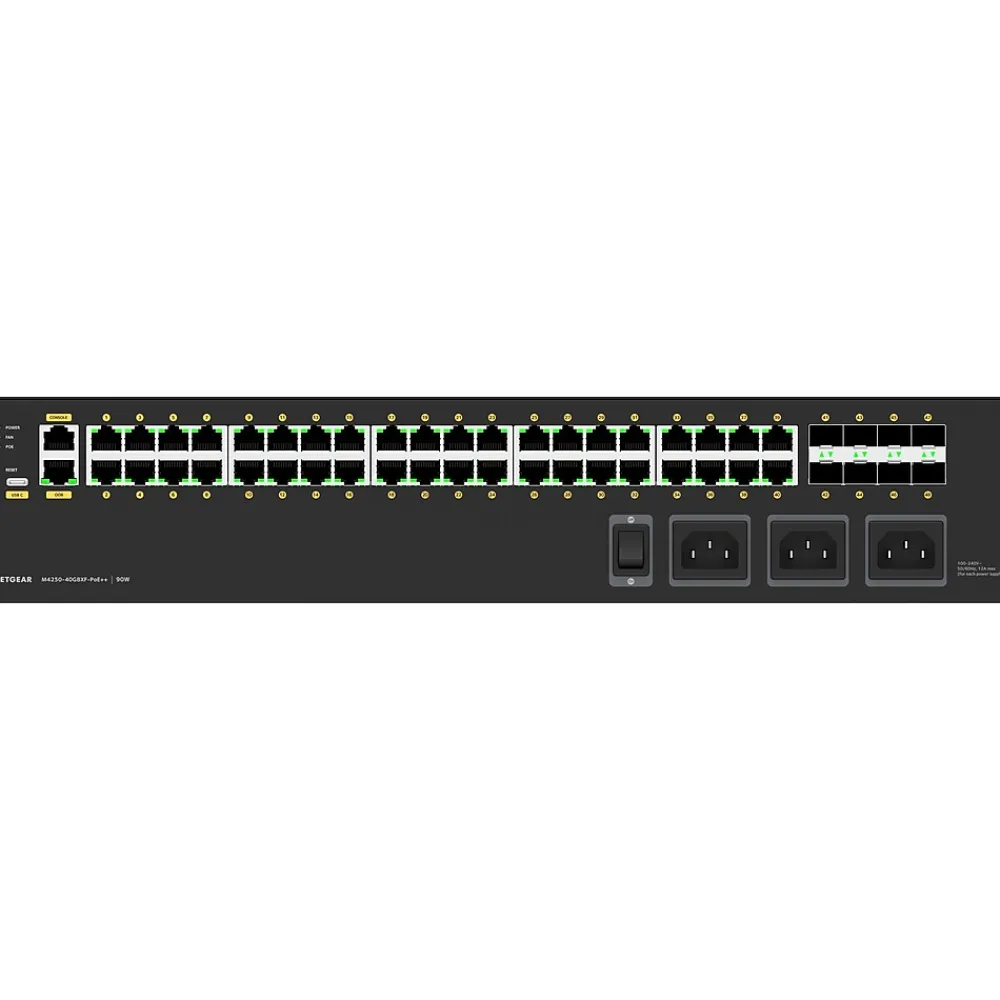 Netgear AV Line 40-Port Gigabit Ethernet Managed Switch, Black (GSM4248UX-100NAS)
