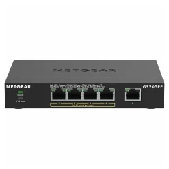 Discount Netgear GS305PP 5-Port Gigabit Ethernet PoE+ Unmanaged Switch, Black (GS305PP-300NAS)