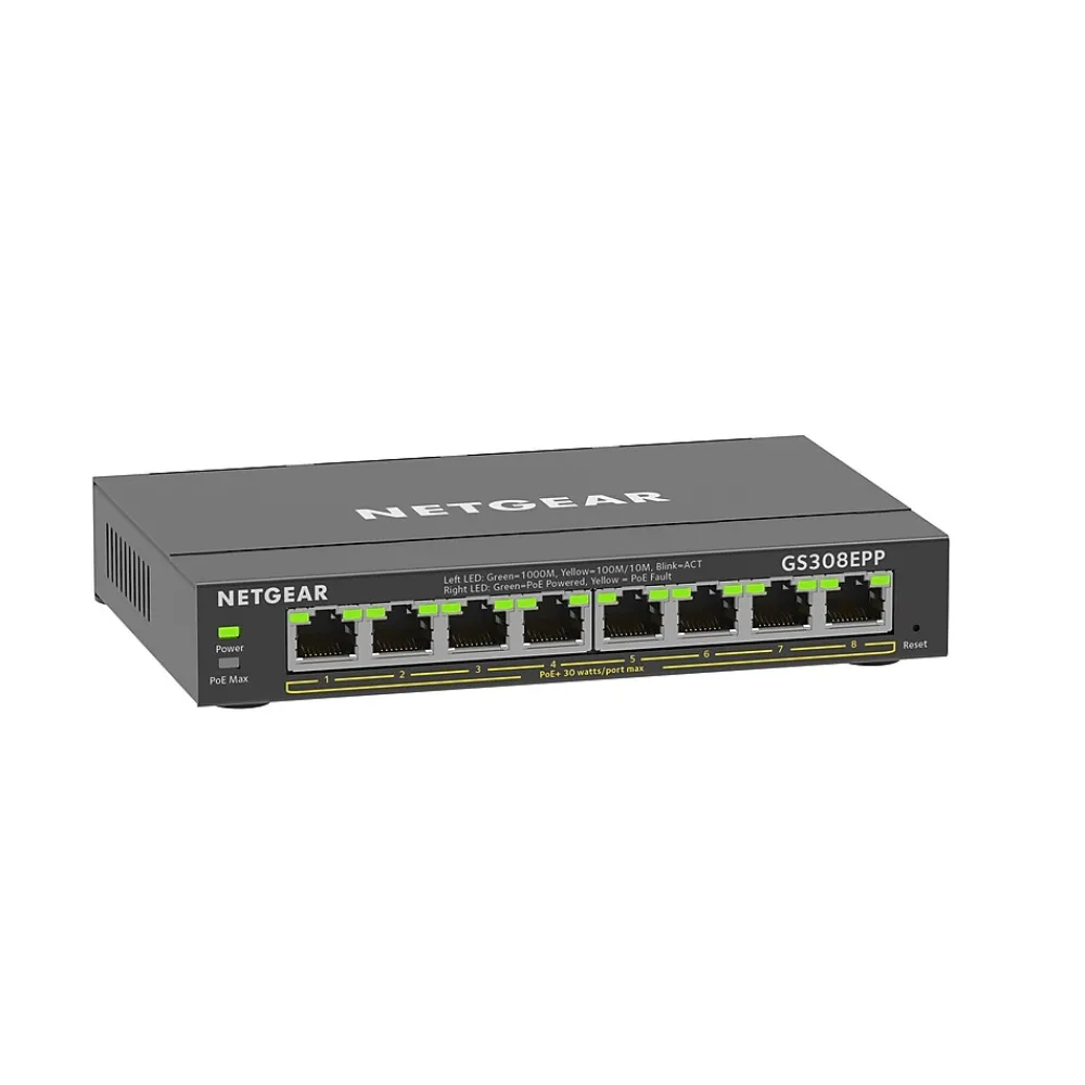 Discount Netgear Plus 8-Port Gigabit Ethernet PoE Managed Switch, Black (GS308EPP-100NAS)