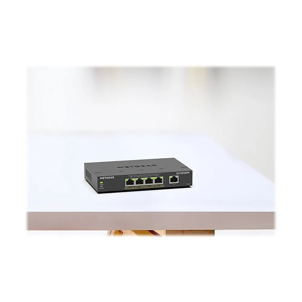New Netgear Plus 5-Port Gigabit Ethernet Managed Switch, 10/100/1000 Mbps (GS305EPP-100NAS)
