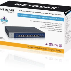 Online Netgear 12-Port Gigabit Ethernet Managed Switch, Blue/Gray (XS512EM-100NAS)