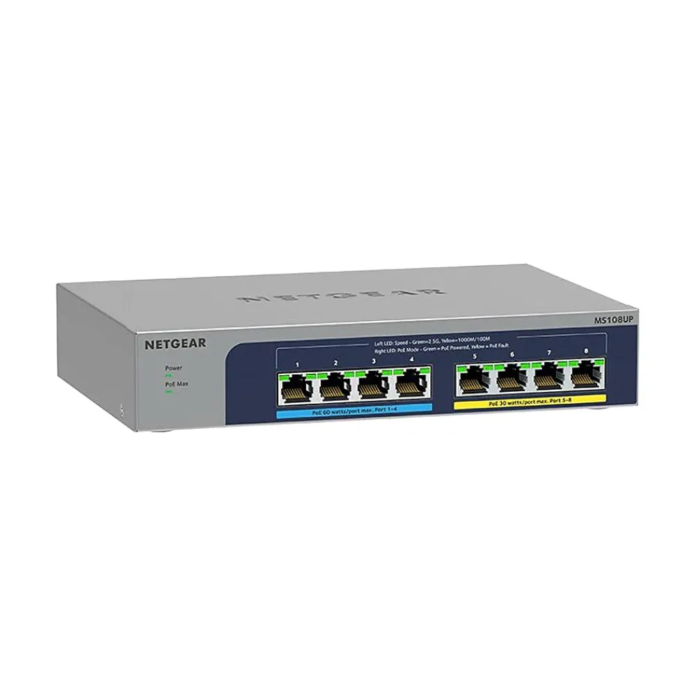 Discount Netgear 8-Port Unmanaged Switch, Gray (MS108UP-100NAS)