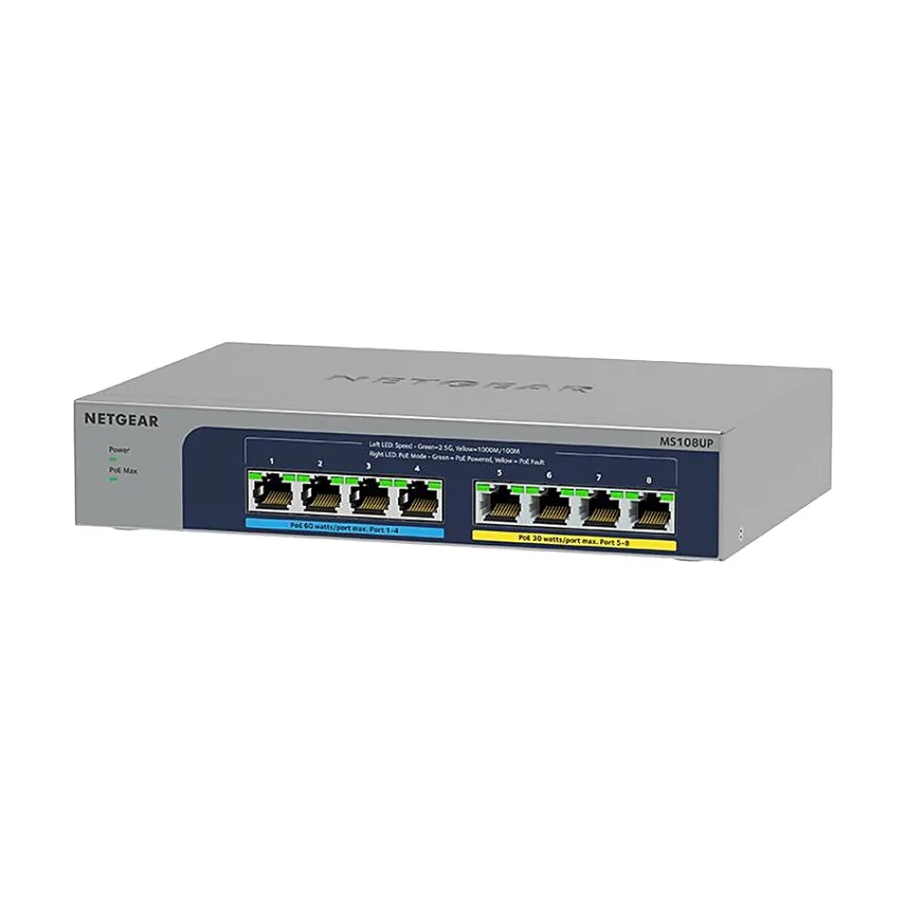 Discount Netgear 8-Port Unmanaged Switch, Gray (MS108UP-100NAS)
