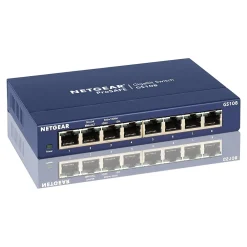 Online Netgear ProSAFE 8-Port Gigabit Ethernet Unmanaged Switch, 10/100 Mbps, Blue (GS108-400NAS)