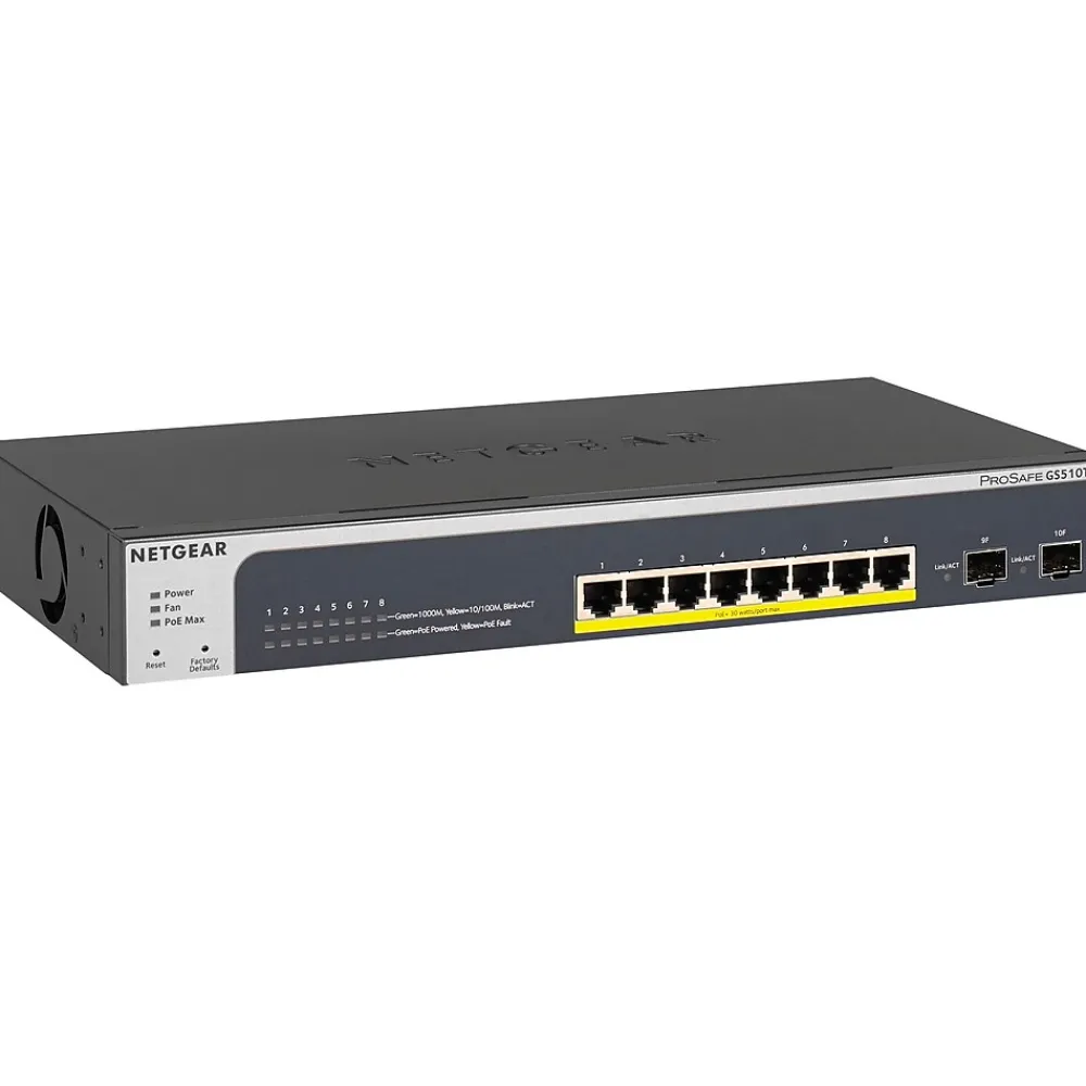 New Netgear Smart 8-Port Gigabit Ethernet Smart Switch, Grey (GS510TPP-100NAS)