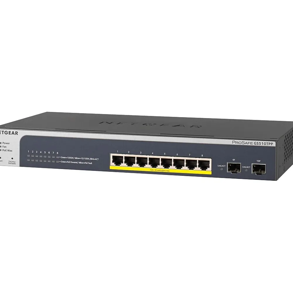 New Netgear Smart 8-Port Gigabit Ethernet Smart Switch, Grey (GS510TPP-100NAS)