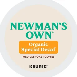 Newman's Own Organics Special Decaf Coffee, Medium Roast, 0.31 oz. Keurig® K-Cup® Pods, 24/Box (4051)