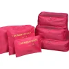6-Piece Fabric Travel Organizer, Rose Red (CBM002L-RSRD)<Nicci Discount