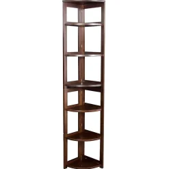Bookcases*Niche Flip Flop 5 Shelf 67"H Corner Folding Bookcase, Mocha Walnut (FFC6712MW)