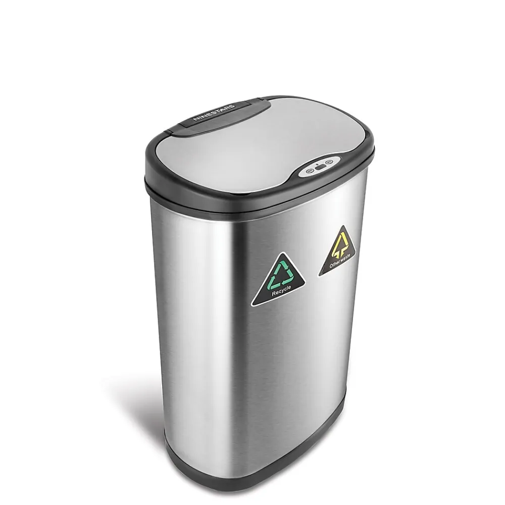 13.2 Gallon Stainless Steel Motion Sensor Recycle Trash Can (DZT-50-13R)<Nine Stars Discount