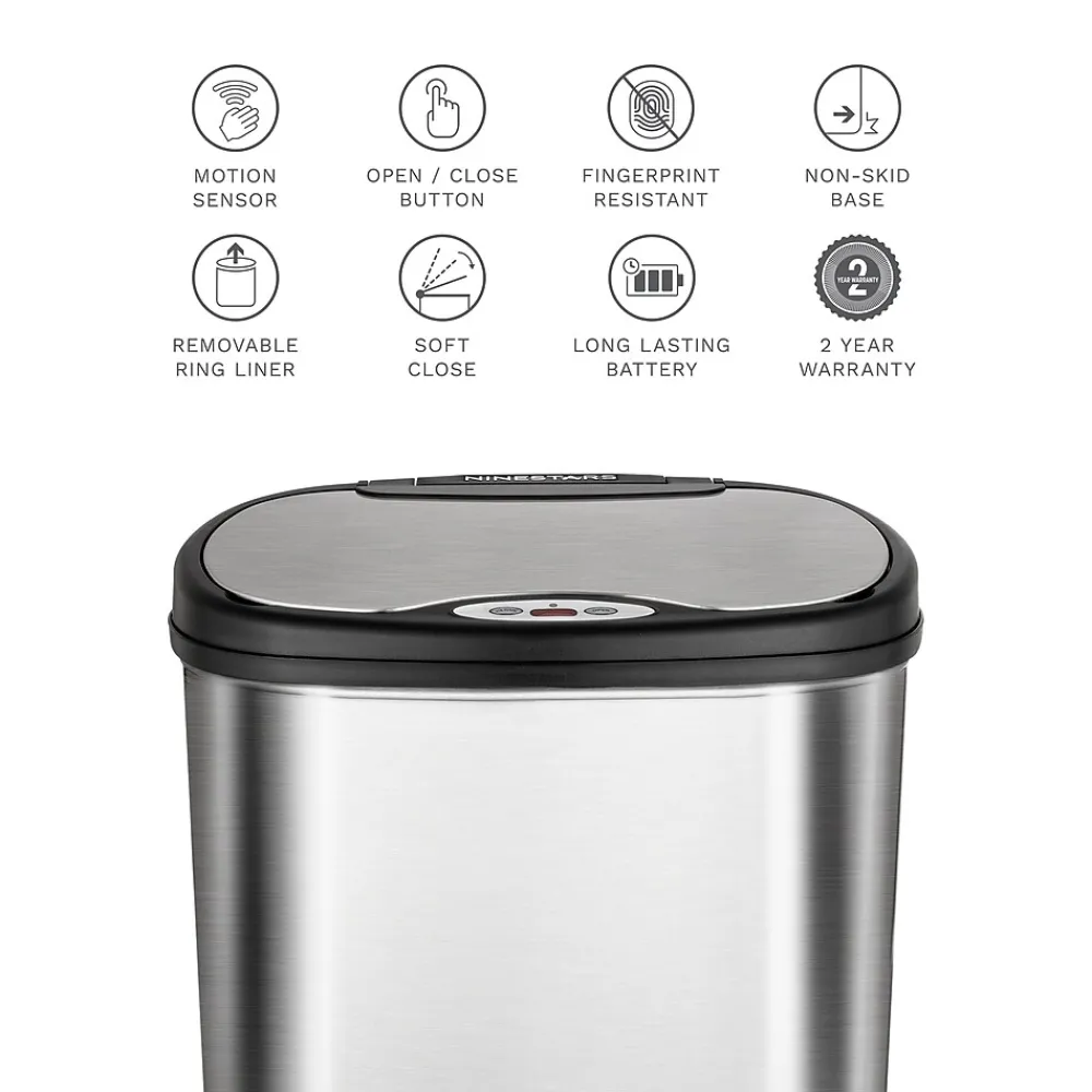 13.2 Gallon Stainless Steel Motion Sensor Recycle Trash Can (DZT-50-13R)<Nine Stars Discount