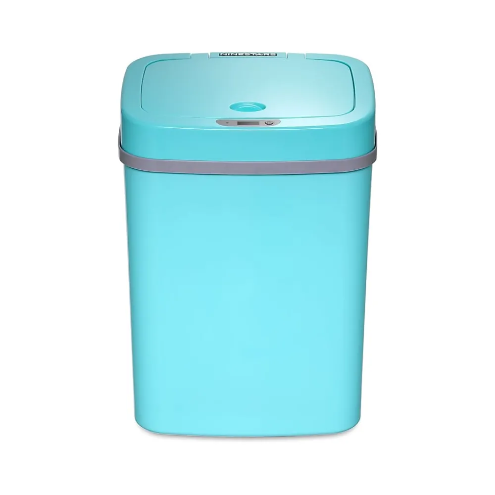 Plastic Sensor Trash Can, 3.2-Gallon, Teal Blue (DZT-12-5TB)<Nine Stars Clearance