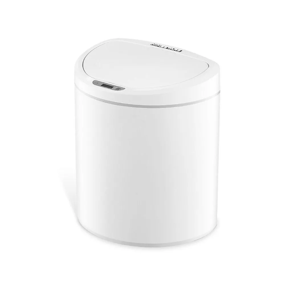 Plastic Sensor Trash Can, 2.1-Gallon, White (DZT-8-29)<Nine Stars Sale