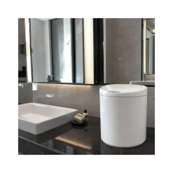 Plastic Sensor Trash Can, 2.1-Gallon, White (DZT-8-29)<Nine Stars Sale