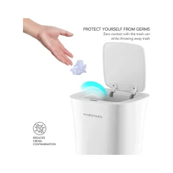 Plastic Sensor Trash Can, 2.6-Gallon, White (DZT-10-11)<Nine Stars Best