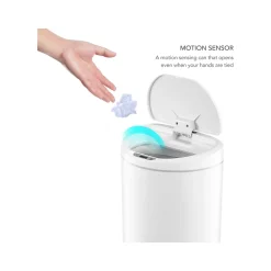 Plastic Sensor Trash Can, 2.6-Gallon, White (DZT-10-29)<Nine Stars Hot