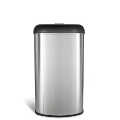 Stainless Steel Trash Can, 13.2 Gal., Black (OTT-50-19BK)<Nine Stars Clearance