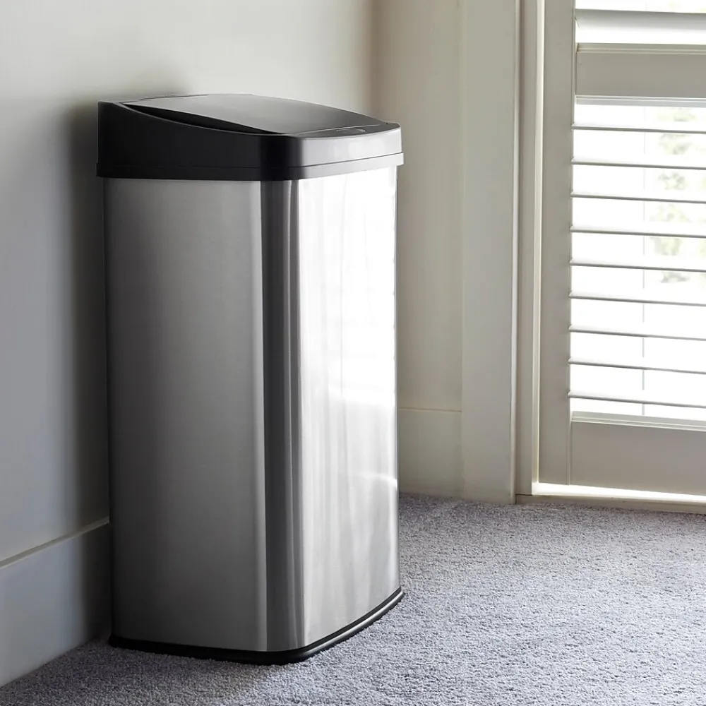 Stainless Steel Motion Sensor Trash Can, 13.2 Gal. (DZT-50-28)<Nine Stars Hot