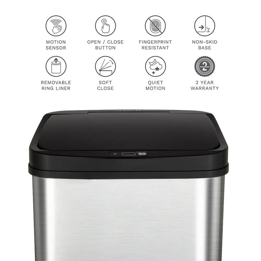 Stainless Steel Motion Sensor Trash Can, 13.2 Gal. (DZT-50-28)<Nine Stars Hot