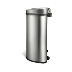 Stainless Steel Dual-Compartment Motion Sensor Trash Can, 18.5-Gallon, Silver (DZT-70-R3)<Nine Stars Clearance