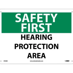 National Marker Notice Signs; Safety First, Hearing Protection Area, 10X14, .040 Aluminum