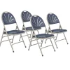 Folding & Stacking*National Public Seating NPS 1100 Series Deluxe Fan Back With Triple Brace Double Hinge Folding Chair, Dark Blue, 4 (1115/4)