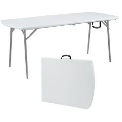 Folding Tables*National Public Seating NPS Heavy Duty Fold-in-Half Table, 30 x 72, Speckled Gray (BMFIH30721)