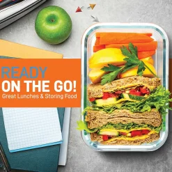 Nutrichef Stackable Borosilicate Glass Food Storage Containers Set, 10-Piece (NCCLX5)