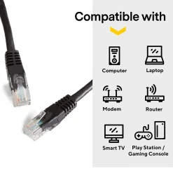 NXT Technologies ™ 7' CAT-6 Cable, Black (NX29774)