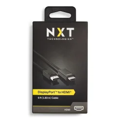NXT Technologies ™ 6' DisplayPort/HDMI Audio/Video Cable, Male to Male, Black (NX51760)