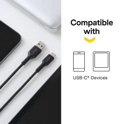 ™ 4 Ft. Braided USB-C to USB-A Cable, Black (NX60473)<NXT Technologies Outlet