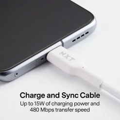 ™ 4 Ft. Braided USB-C to USB-A Cable, White (NX60474)<NXT Technologies Hot