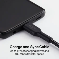 ™ 6 Ft. Braided USB-C to USB-A Cable, Black (NX60471)<NXT Technologies